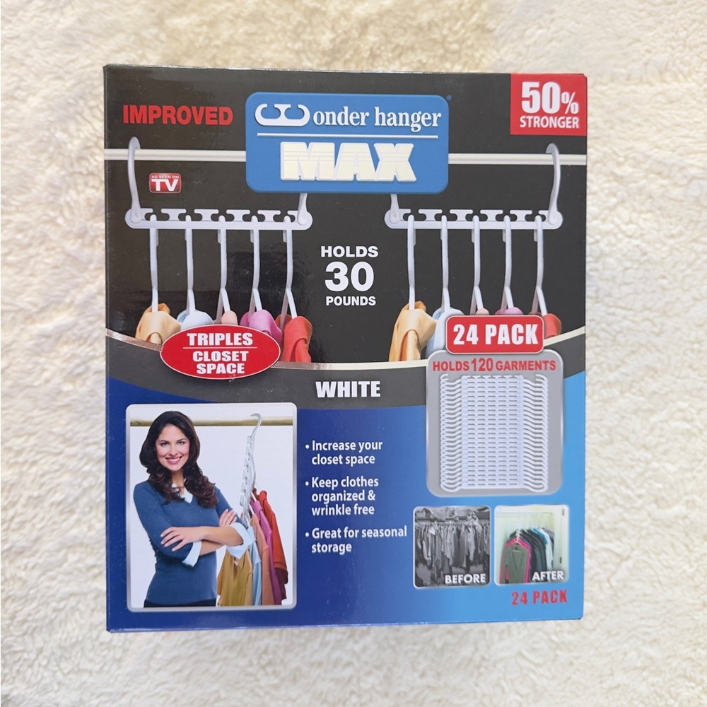 NEW Wonder Hanger Max White 24 Pack